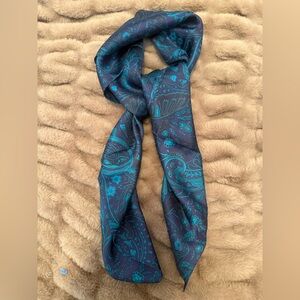 Navy and Turquoise Paisley Print 34X34 Wild Rag